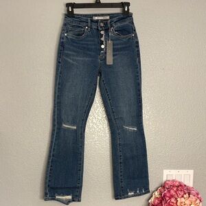 Tractr Dark Blue Flare Jeans